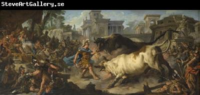 Jean Francois de troy Jason taming the bulls of Aeetes